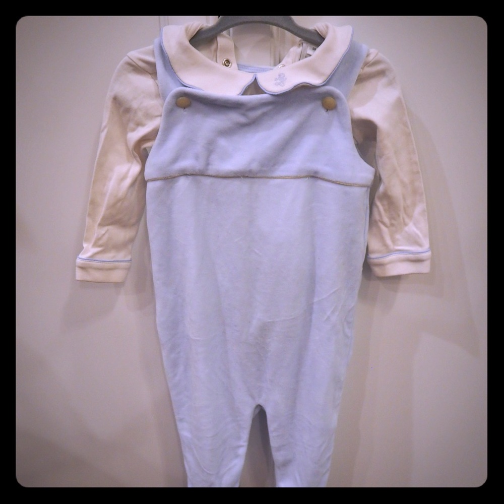 Ralph Lauren baby blue coveralls and bodysuit